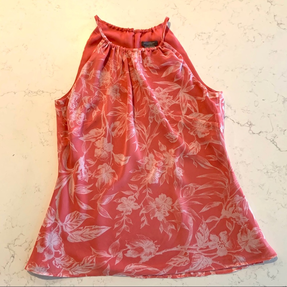Ann Taylor Lined Dressy Tank, Coral, Size 2P